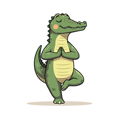 Cute Crocodile Waving Hand Cartoon Vector Icon Illustration. Animal Nature Icon Concept Isolated
