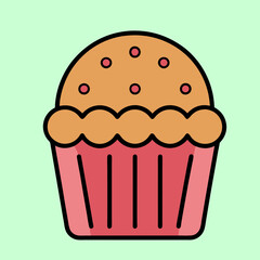 Delightful cupcake with sweet frosting and pink sprinkles on a light background