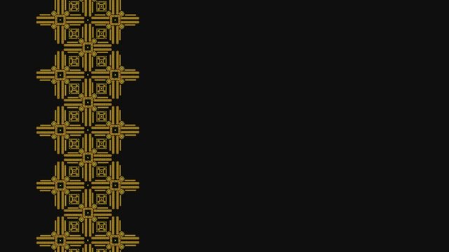 Ukrainian pattern. Ukrainian embroidery. Dark background and yellow pattern