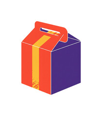 鮮やか赤紫の持ち帰り弁当箱 デザイン