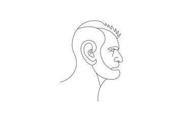 
Human ear continuous one line art outline vector minimalist design
