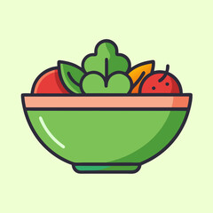 Vibrant bowl of fresh salad with healthy greens and tomatoes