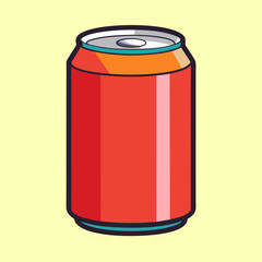 Vibrant Red Soda Can with Clean Lines and Modern Design Aesthetics