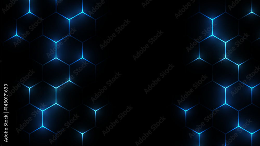 Poster hexagonal gaming honeycomb abstract background. hexagon technology futuristic dark vector abstract b