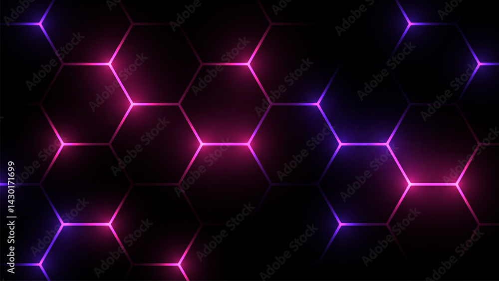 Poster hexagonal gaming honeycomb abstract background. hexagon technology futuristic dark vector abstract b