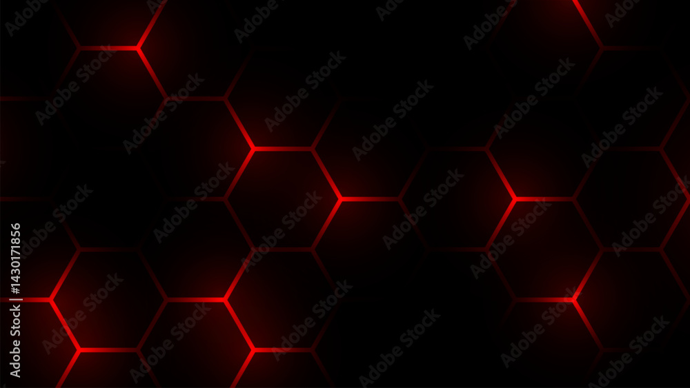 Poster hexagonal gaming honeycomb abstract background. hexagon technology futuristic dark vector abstract b