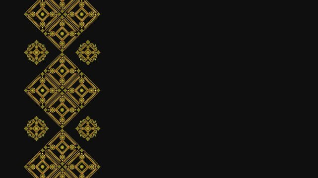 Ukrainian pattern. Ukrainian embroidery. Dark background and yellow pattern