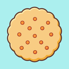 vector illustration of a biscuit