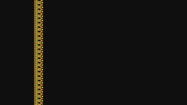 Ukrainian pattern. Ukrainian embroidery. Dark background and yellow pattern