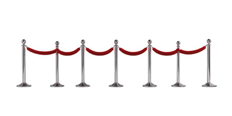 Set of stanchions with red velvet ropes png velvet rope barrier png stanchion posts png crowd control png queue barrier png event stanchion png venue divider png transparent background image