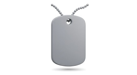 Dog Tag Metallic Blank Gray