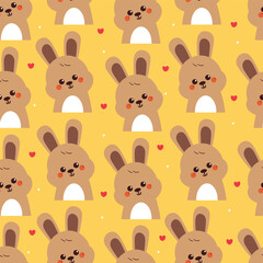 seamless pattern cute cartoon bunny. cute animal drawing for wallpaper and background