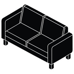 Modern Sofa Vector – Modern Furniture Illustration for Interior, Decor & Graphic Design Projects