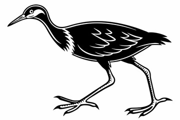 jacana sihouette black vector