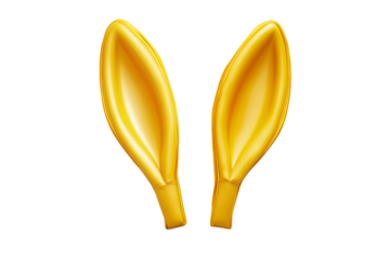 Golden Rabbit Ears on Transparent Background, PNG