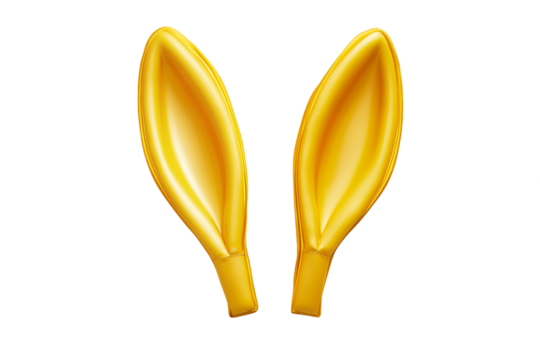 Golden Rabbit Ears on Transparent Background, PNG