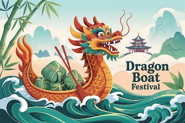 Vibrant Dragon Boat Festival Illustration