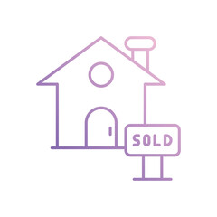 Sold Homes icon vector stock illustration