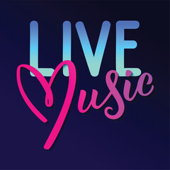 Vibrant Live Music Event Neon Vector Illustration