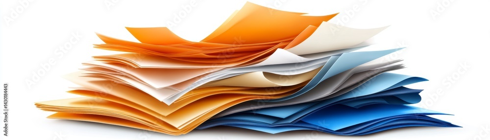 Aufkleber organizing colorful paper stacks for office efficiency workspace image clean environment top view pr
