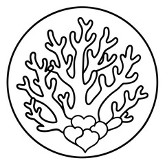 Obraz premium Whimsical Heart and Reef Line Design