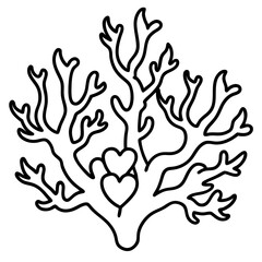 Obraz premium Whimsical Heart and Reef Line Design