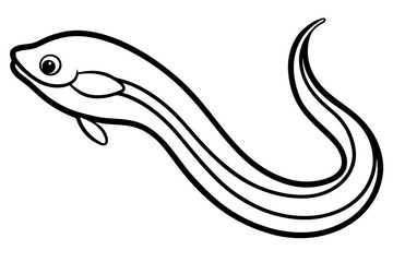 Minimalist Eel Line Art