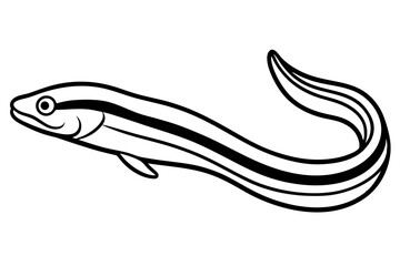 Minimalist Eel Line Art