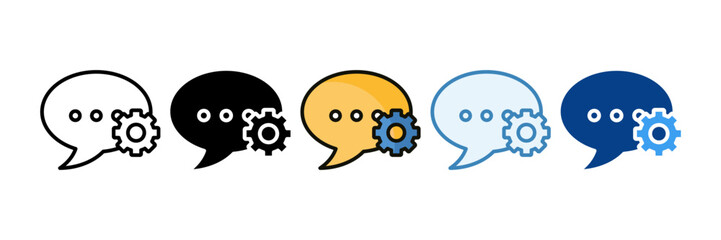 Chat Settings  Icon Set Multiple Style Collection