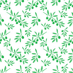 seamless floral pattern. green olives. 
