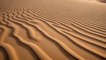 Sand Dune Waves in Desert with Textured Surface Pattern