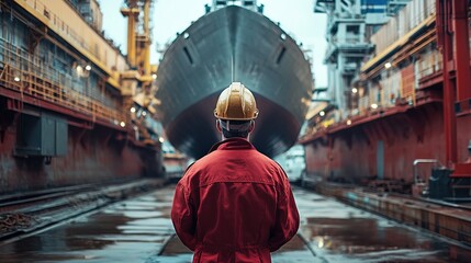 Engineer Inspecting a Ship