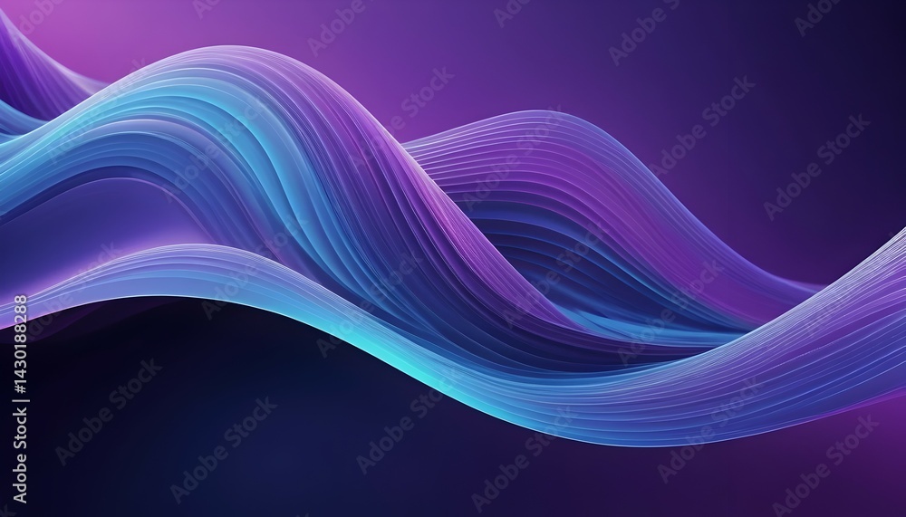 Poster wavy lines abstract background with striking light and gradient color