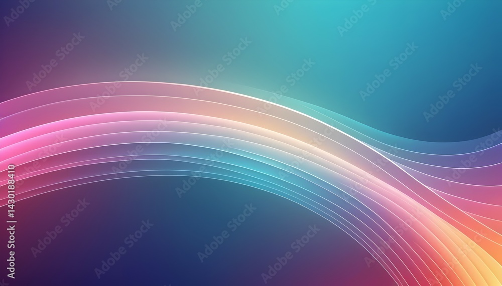 Poster abstract flowing lines with soft gradient colors for graphic design