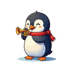 Cute Penguin Standing Cartoon Vector Icon Illustration Animal Nature Icon Isolated Flat Vector