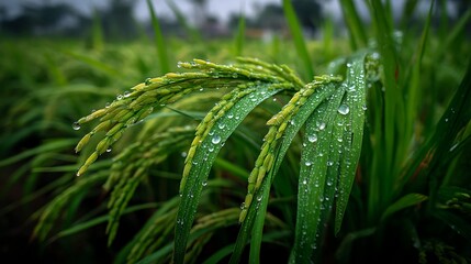 Rice paddy after rain