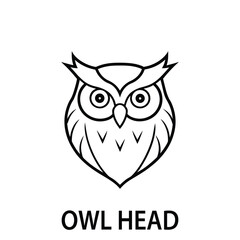 Owl Head Logo Vector Design in Sharp and Mysterious Style