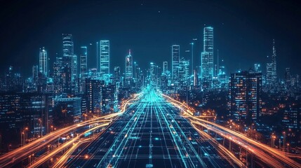 Futuristic Cityscape at Night