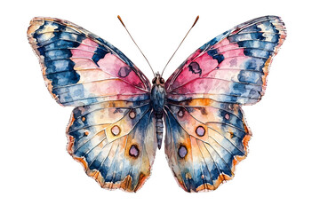 Obraz premium Colorful Watercolor Butterfly Illustration on a White Background