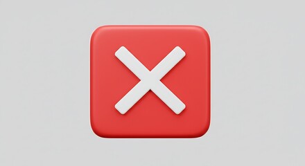 Obraz premium Red Cross Symbol on Square Background