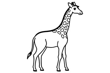 Naklejka premium Minimalist Giraffe Sketch