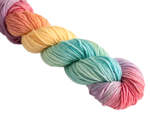 yarn bundle on white background PNG. AI GENERATED