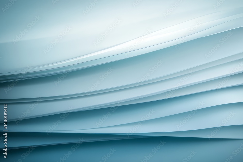 Aufkleber Abstract geometric lines in soft-focus pastel hues evoke tranquility and calmness, featuring smooth gradients and a minimalistic design with empty space on the right
