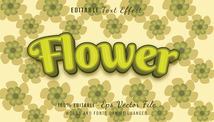 flower 3d text effect design with flower background