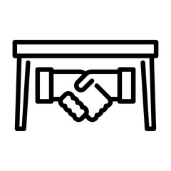 Collusion outline icon. corruption scandal black line illustration.