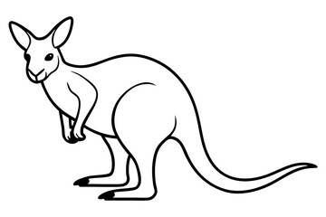 Minimalist Kangaroo Line Art