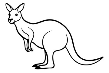 Minimalist Kangaroo Line Art