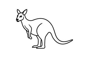 Minimalist Kangaroo Line Art