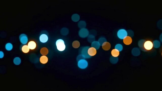 Abstract blurry dots random moving with shiny light