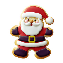 Obraz premium Santa claus shaped cookie on a white background for holiday and christmas celebrations
